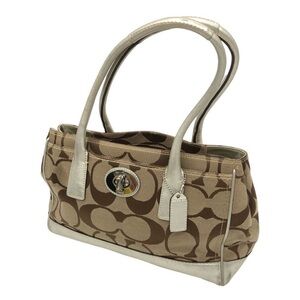Coach Madeline Brown and Gold Shoulder Bag